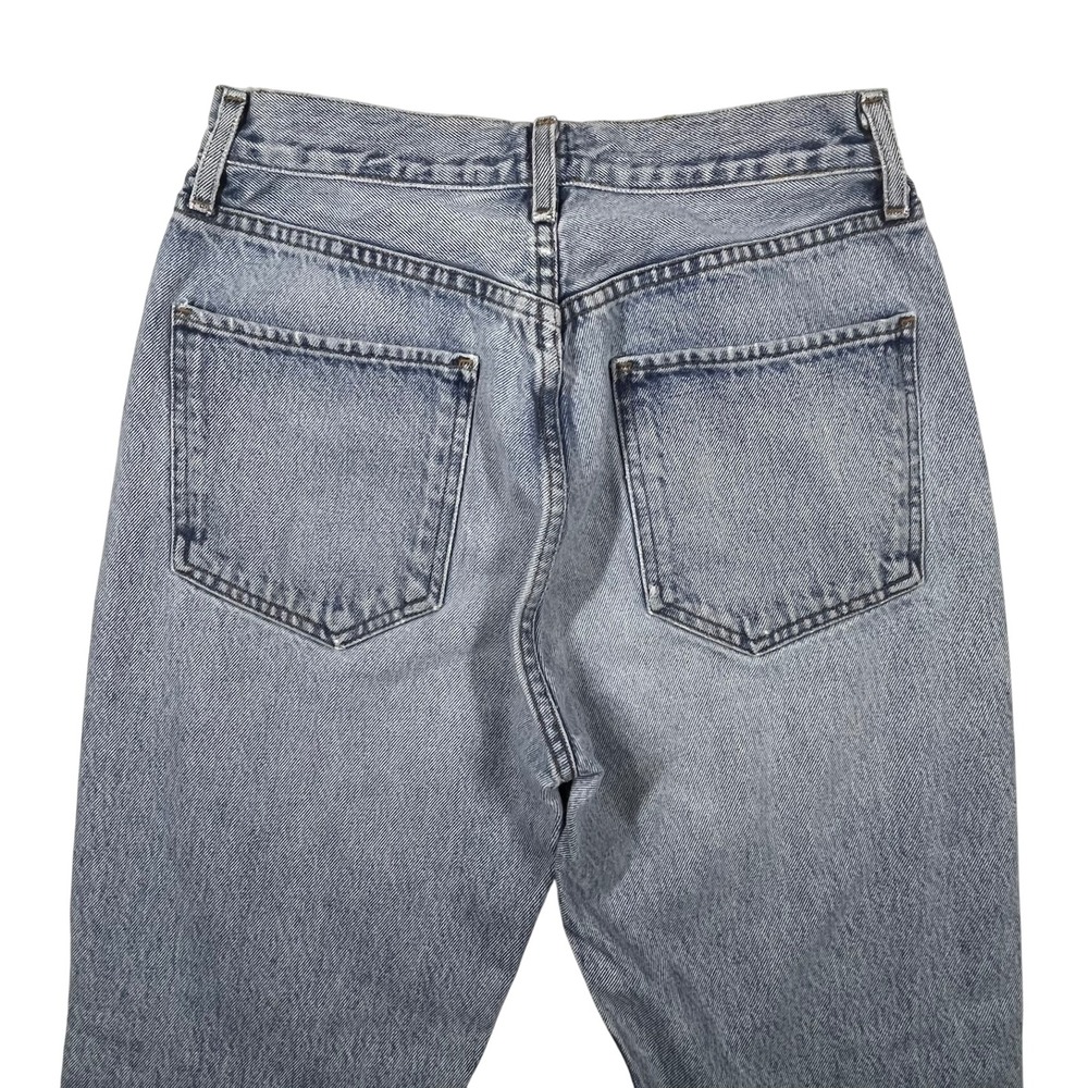 Agolde Riley High Rise‎ Straight Crop Jeans Light Indigo Raw Hem Women's 27x26 - Picture 6 of 14